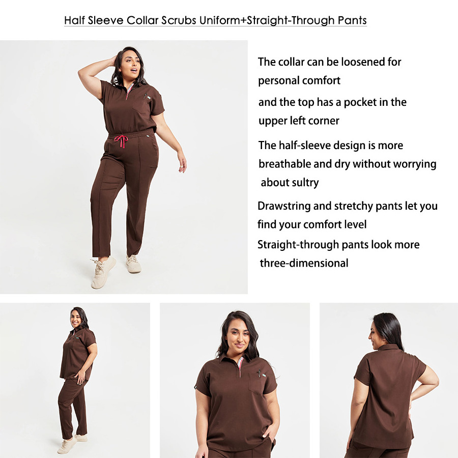 Fashionable New Design Solid Color Surgery Nurse Medical Clinic Scrubs Uniforms Sets Doctor Hospital Uniform