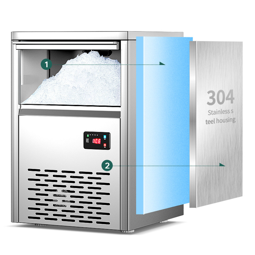 304 Stainless Steel Table Ice Maker Machine Commercial Energy Saving Crystal Ice Machine