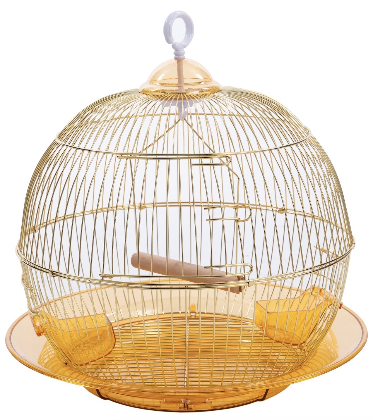 Golden round bird cage