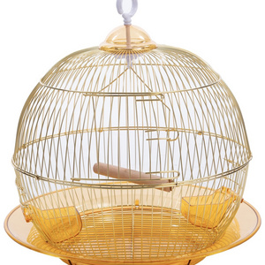 Golden round bird cage