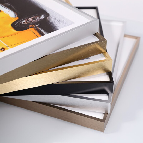 Fashionable porta retrato A3 A4 Aluminum Black Puzzle Frame Brushed Gold Aluminum Photo Frame