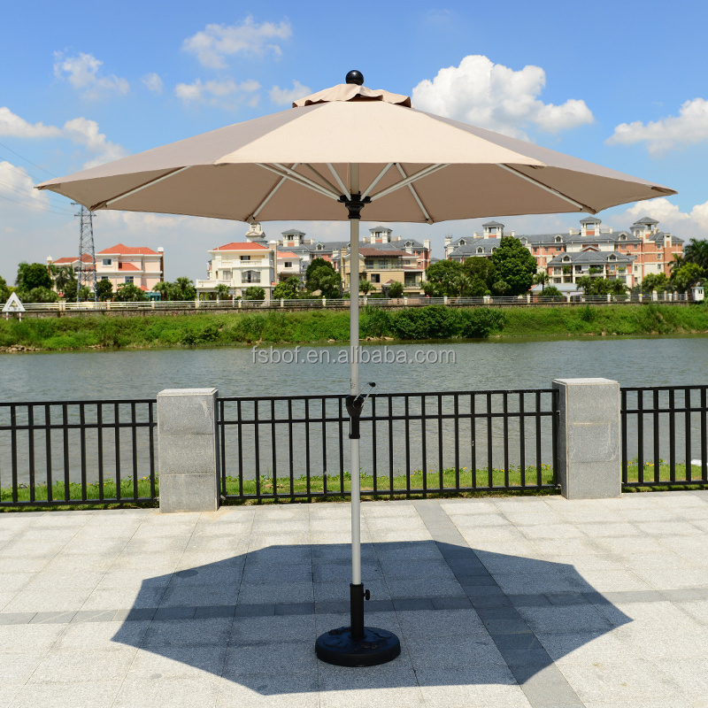 Wholesale big size outdoor parasol & base Restaurant parasol patio umbrella for garden table  Solar LED Lighting Parasol