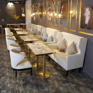 modern restaurant leather round high back sofa booth seating furniture wooden dining tables and chairs coffee shop chair