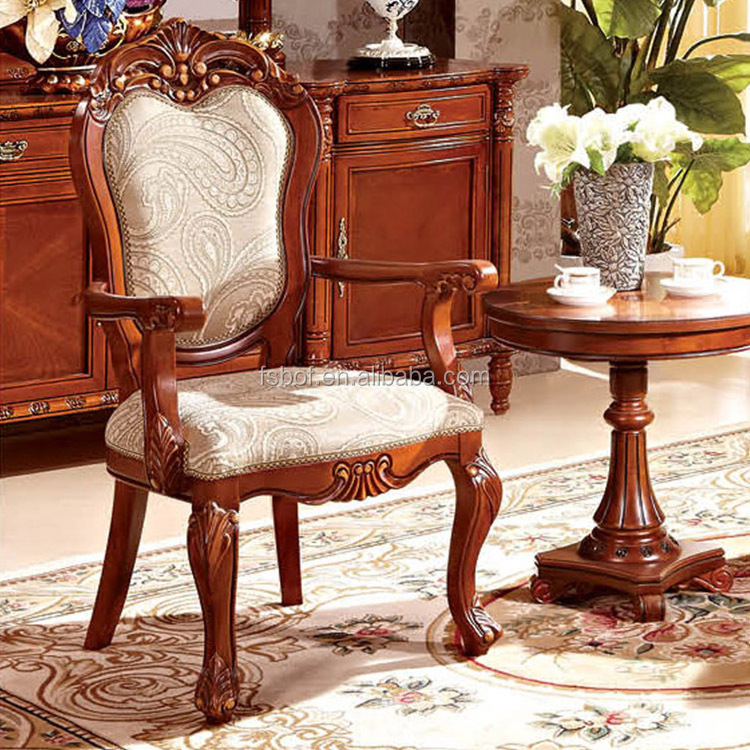 classic hotel bedroom furniture one round side coffee table and two fabric solid wood frame chair M320