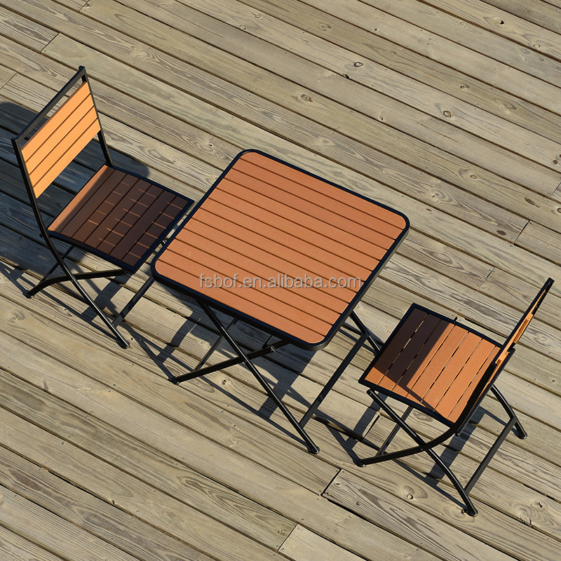 outdoor  restaurant furniture folding coffee shop table and chair foldable collapsible chairs garden cafe waterproof furniture