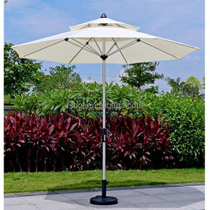 Wholesale big size outdoor parasol & base Restaurant parasol patio umbrella for garden table  Solar LED Lighting Parasol