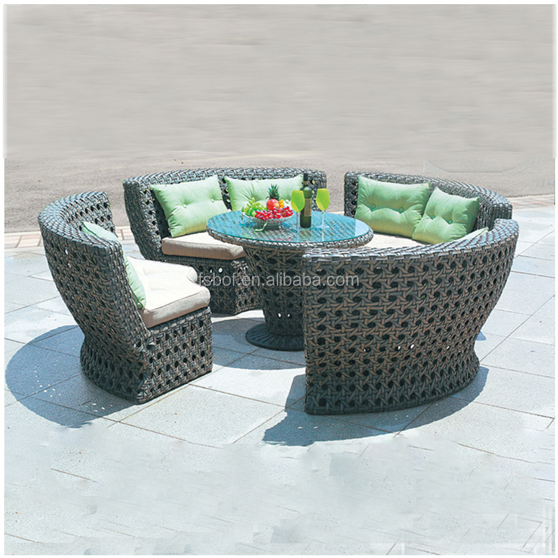 smart garden outdoor rattan restaurant tables chairs designer furniture patio wicker restaurant booth seating A7051