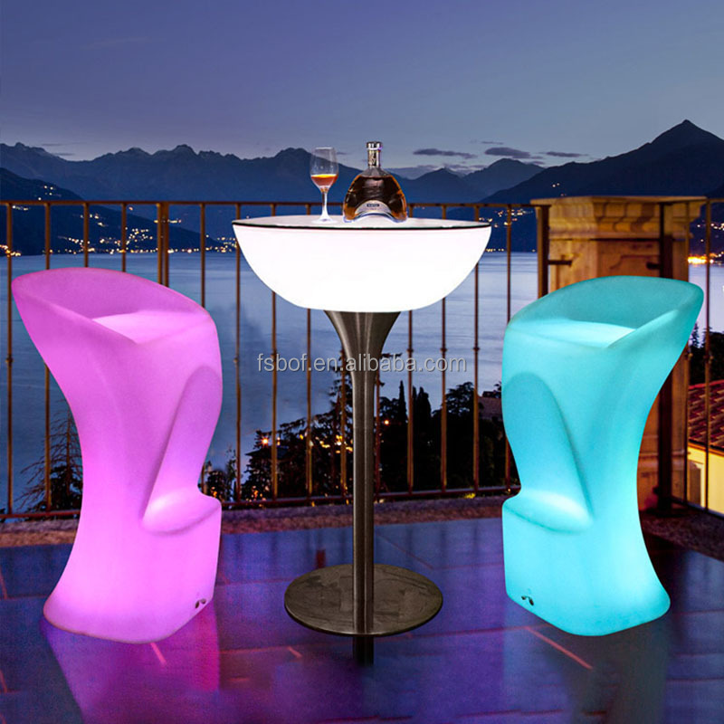 restaurant furniture drunkery led light bar high table Colorful luminous table directional spot light for tavern KTV chair