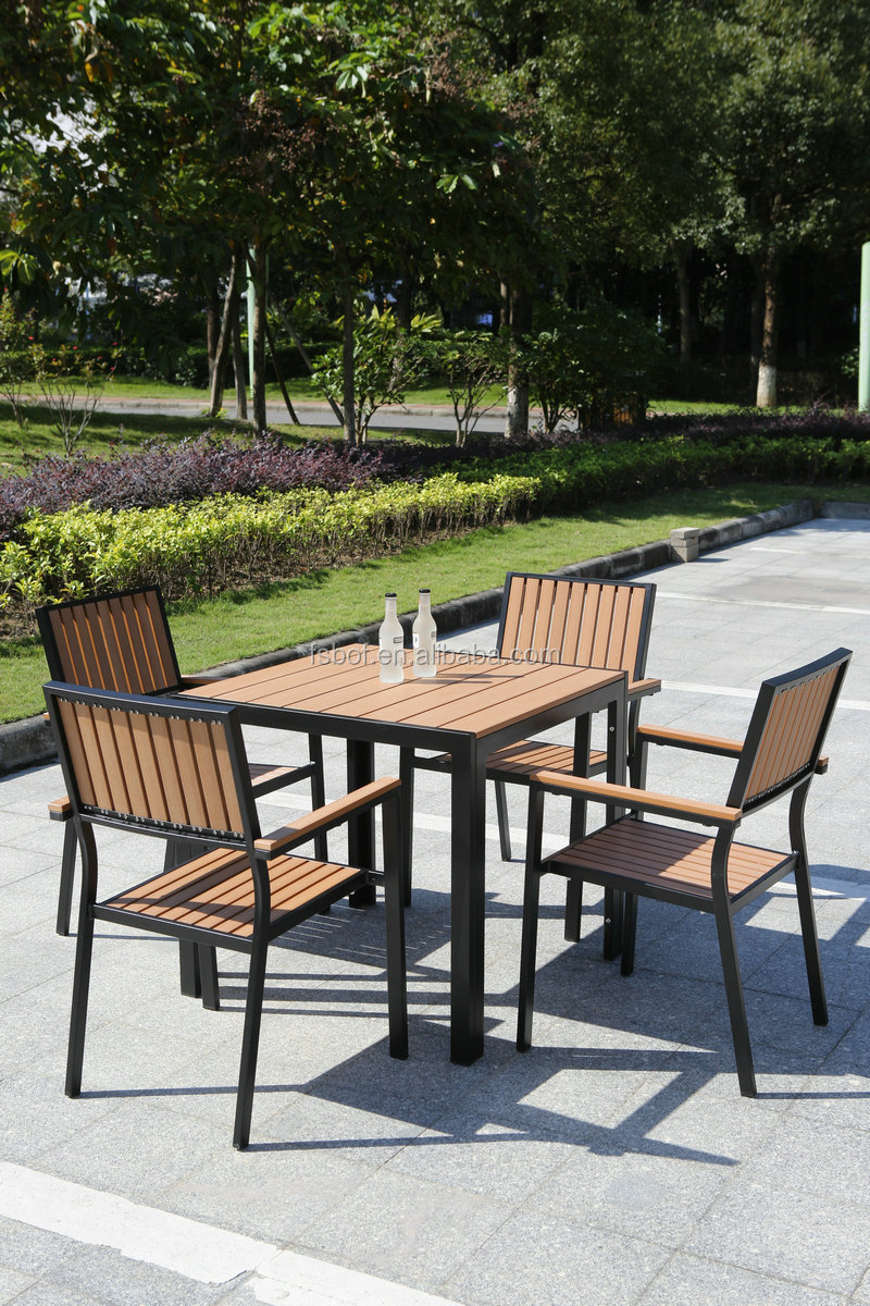 high quality outdoor restaurant furniture cafe shop dining tables set patio chair aluminum square shape coffee table and chairs