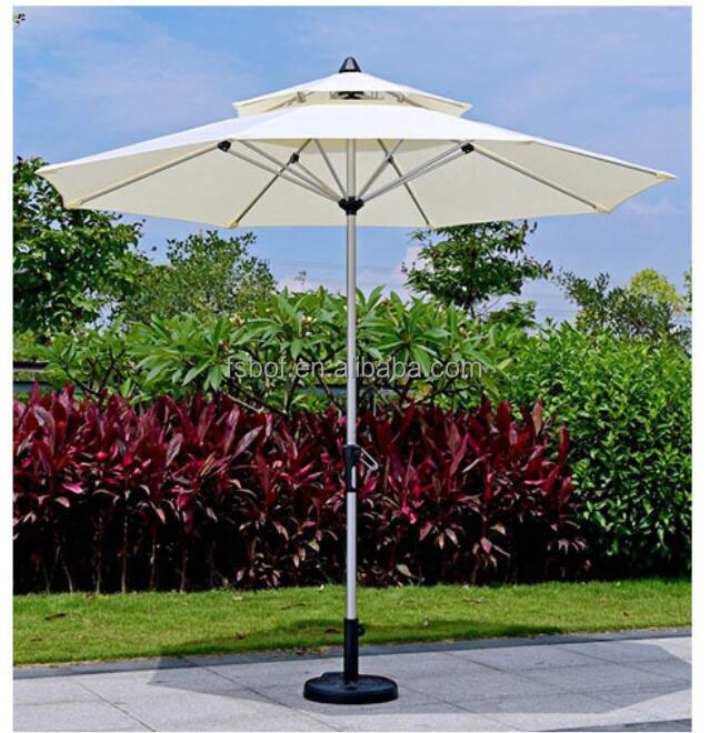 Wholesale big size outdoor parasol & base Restaurant parasol patio umbrella for garden table  Solar LED Lighting Parasol