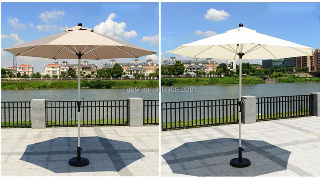 Wholesale big size outdoor parasol & base Restaurant parasol patio umbrella for garden table  Solar LED Lighting Parasol