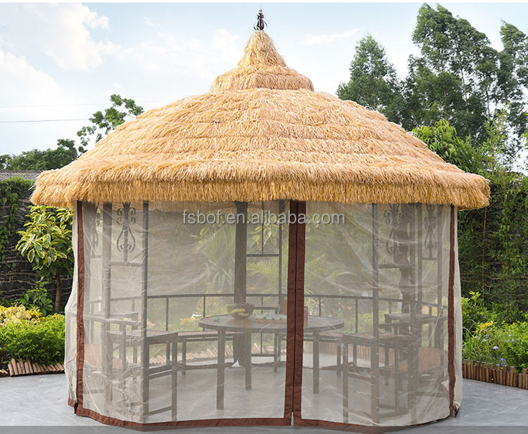 Outdoor thatched pavilion Garden courtyard farmhouse outdoor wedding studio sunshade pavilion on the roof of the building