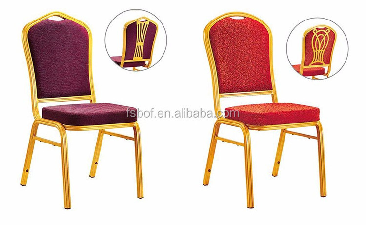 Gold metal royal hotel dining banquet wedding stacking chairs for event hotel banquet wedding chairs and tables