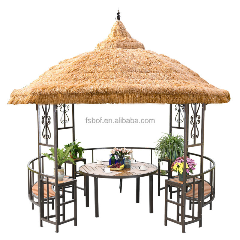 Outdoor thatched pavilion Garden courtyard farmhouse outdoor wedding studio sunshade pavilion on the roof of the building