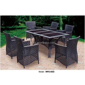 garden black rattan outdoor furniture hotel dining chair and wicker table