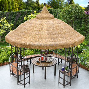 Outdoor thatched pavilion Garden courtyard farmhouse outdoor wedding studio sunshade pavilion on the roof of the building