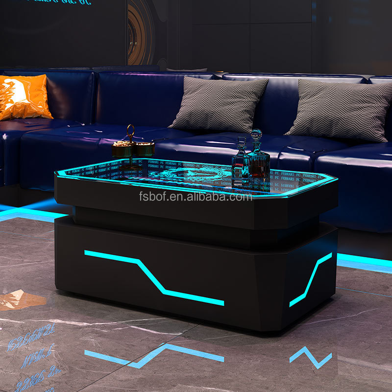 new design casino hotel ktv led table restaurant furniture party glowing bar illuminated led nightclub cocktail dining table