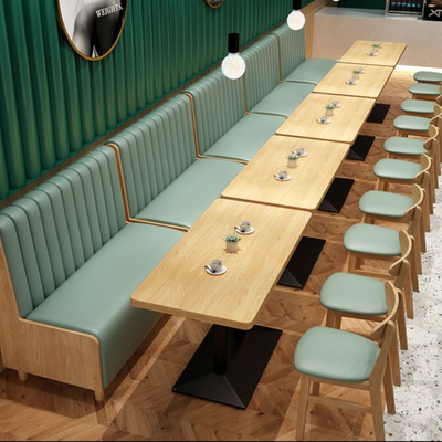 Customize wooden restaurant booth seating sofa bench with table sets half circle booth bench for restaurant shop