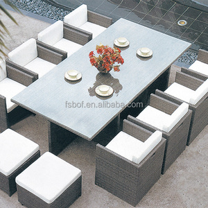 outdoor furniture rattan garden large table and chairs set for 12 person outdoor patio table rattan chair AA3003