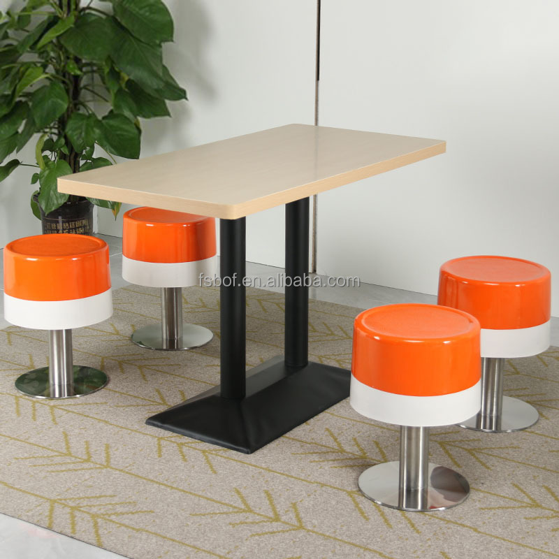 Fast food restaurant KFC dining table and chair combination Milk Tea Dessert Burger Shop FRP stool table and chair