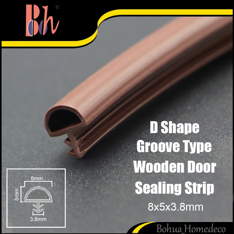 D 8x5x3.8mm Rubber Strip Door Seal Extruded Silicone PVC TPE Weatherstrips Wooden Door Window Frame Groove Caulk Seal Soundproof