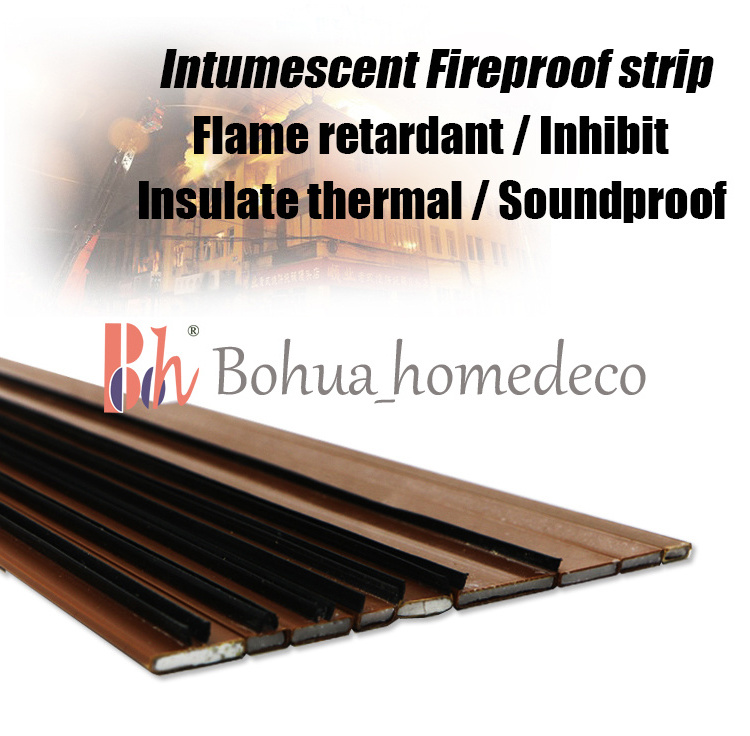 15mm Self Adhesive Hard Intumescent Fireproof Sealing Bar Strip Door Windows Weatherstrip Expansion Rapidly Flame Retardant