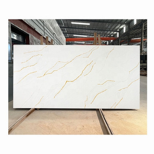 artificial tile marble golden vein carrera white stone countertop vanity tops calacatta gold quartz slab