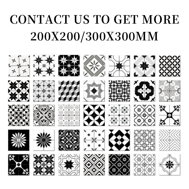 Non-slip 200*200MM Wall Tile Square Matte Floor Pattern Ceramic Decorate Tile for Home Kitchen