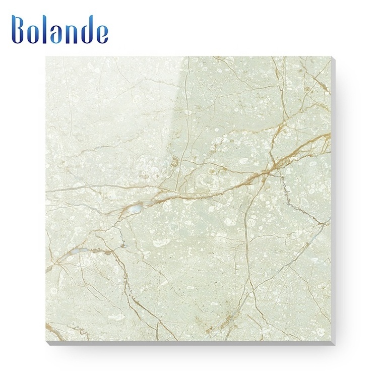 Luxury Spanish polished glazed ceramic floor tiles 600mm x600mm marble look villa porcelain gold vein tile