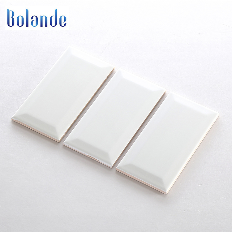 Latest china house decorative kitchen wall tile home use beveled 3d matt white subway tiles backsplash