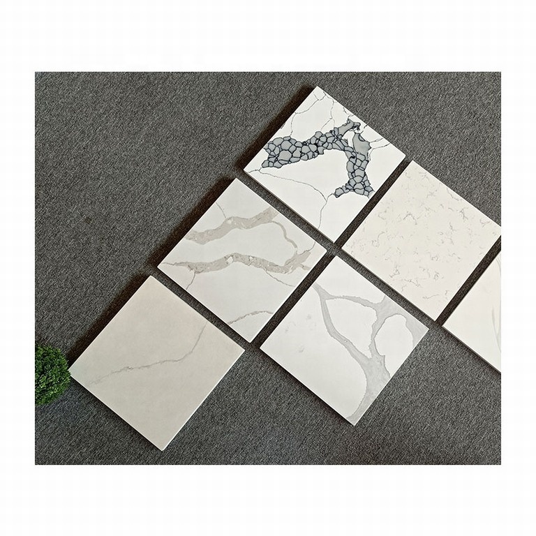 White Stone Marble Synthetic Matte Real Quartz Vanity Kitchen Countertop Tile for Table Tops