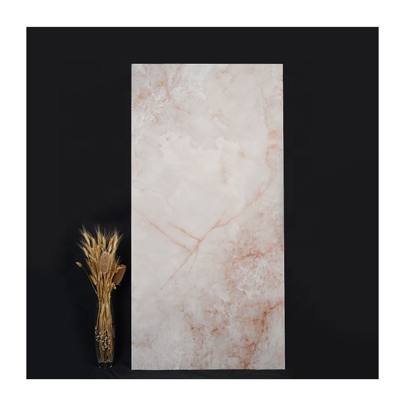 Onyx Jade Stone Pink Tile for Hotel Marble Glossy Villa Floor Polished Glazed Porcelain Room European Interior Tiles 5 Years