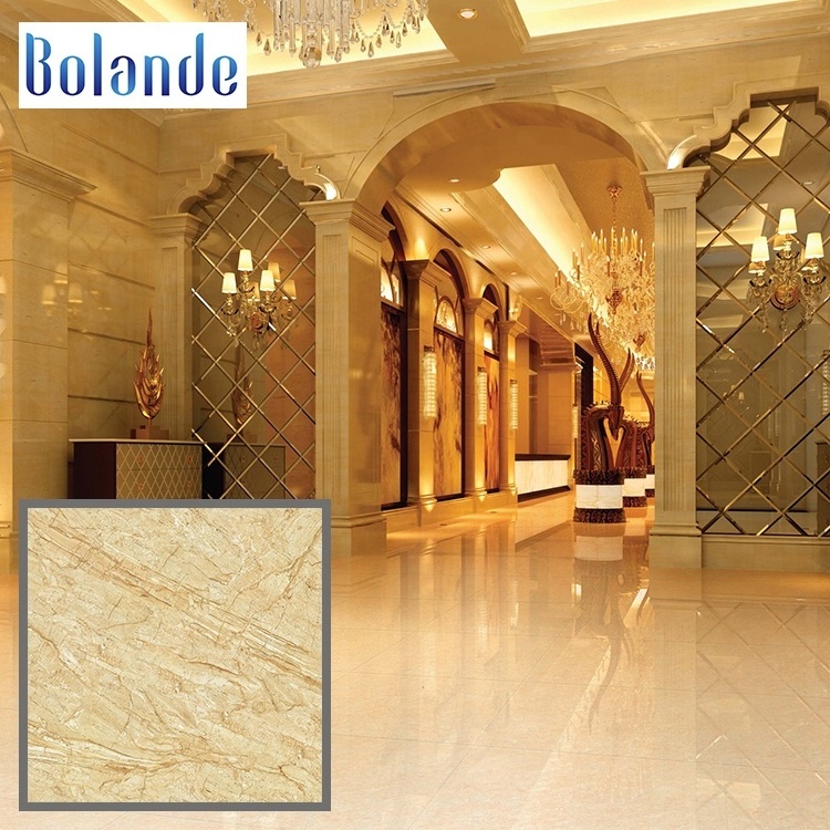 Luxury Spanish polished glazed ceramic floor tiles 600mm x600mm marble look villa porcelain gold vein tile