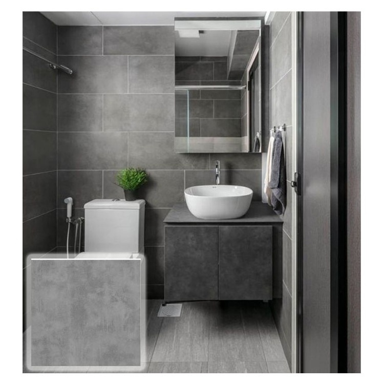 Grey Rustic Bathroom Tile  Mona Grey Honed Limestone Tiles Matte Ceramics Floor and Wall 60x60 Gray Porcelain Polished Tiles