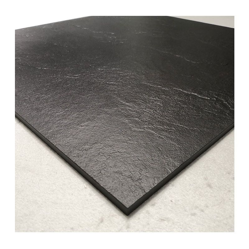 Super Black Rustic Anti-slip Rough Finish Surface Matte Porcelain Bathroom Flooring Tiles for Restaurant