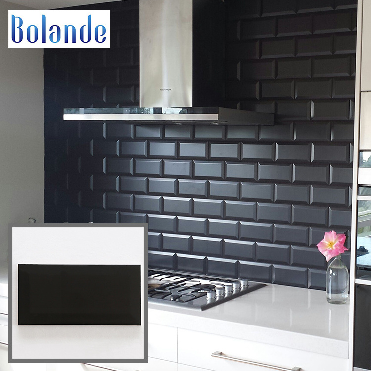 Latest china house decorative kitchen wall tile home use beveled 3d matt white subway tiles backsplash