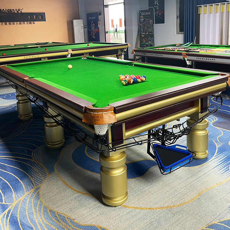 Wholesale Golden Solid Wood Frame Full Size Top 8Ft Tennis Snooker Tables Carom Billiard Pool Tables For Sale