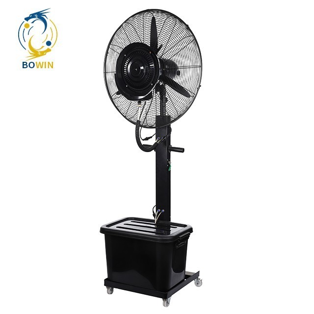 Outdoor Industrial Mist Fan 30 Inch Water Humidifier Water Spray Mist Fan With 3 Speeds Wheel