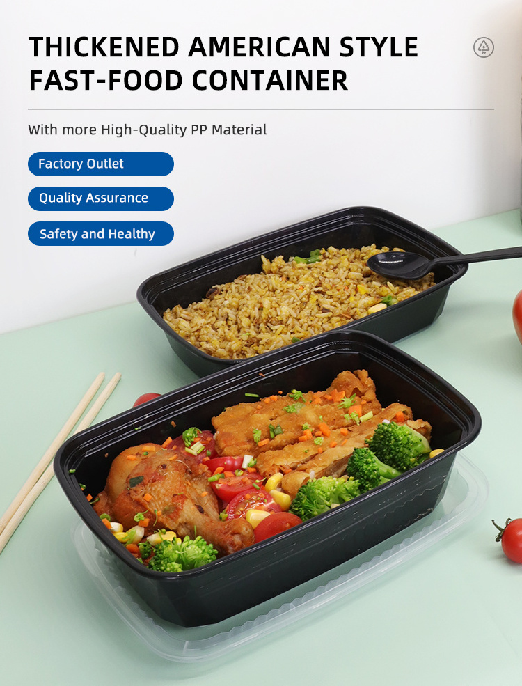 Food Container Take Out Disposable Food Box Rectangular Microwavable Restaurant Take Away Food Container