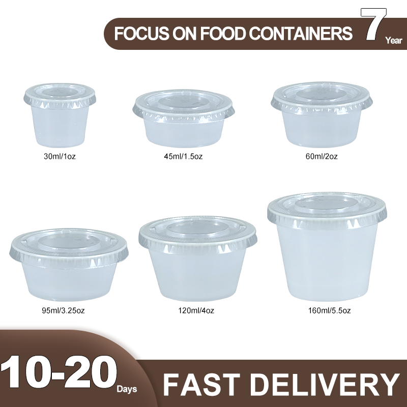 30ml 45ml 60ml 95ml 120ml 160ml Round Fast Food Disposable Plastic Sauce Container