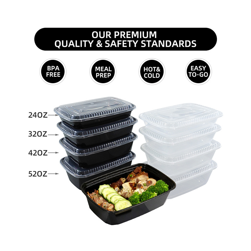 Food Container Take Out Disposable Food Box Rectangular Microwavable Restaurant Take Away Food Container