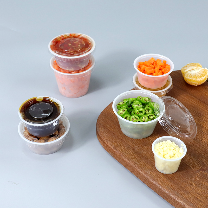 30ml 45ml 60ml 95ml 120ml 160ml Round Fast Food Disposable Plastic Sauce Container