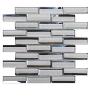 Modern bathroom and kitchen wall tiles finger mirror effect 8mm grey glass mosaics