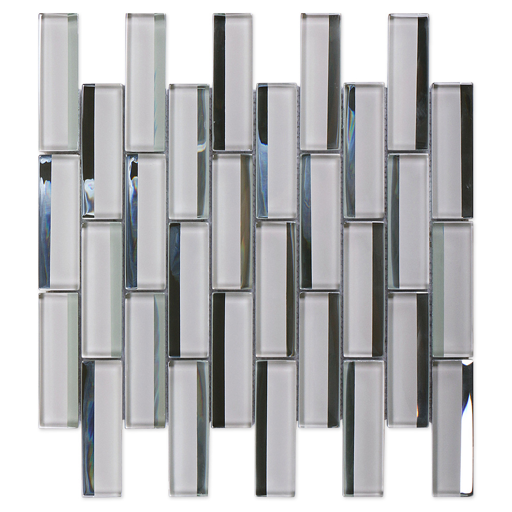 Modern bathroom and kitchen wall tiles finger mirror effect 8mm grey glass mosaics