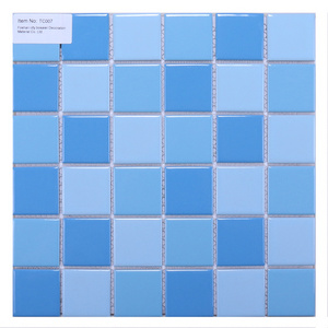 Glazed mosaic floor tiles mixed blue glossy ceramic mosaic swimming pool tiles