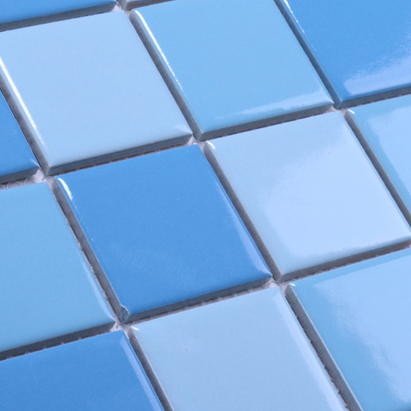 Glazed mosaic floor tiles mixed blue glossy ceramic mosaic swimming pool tiles