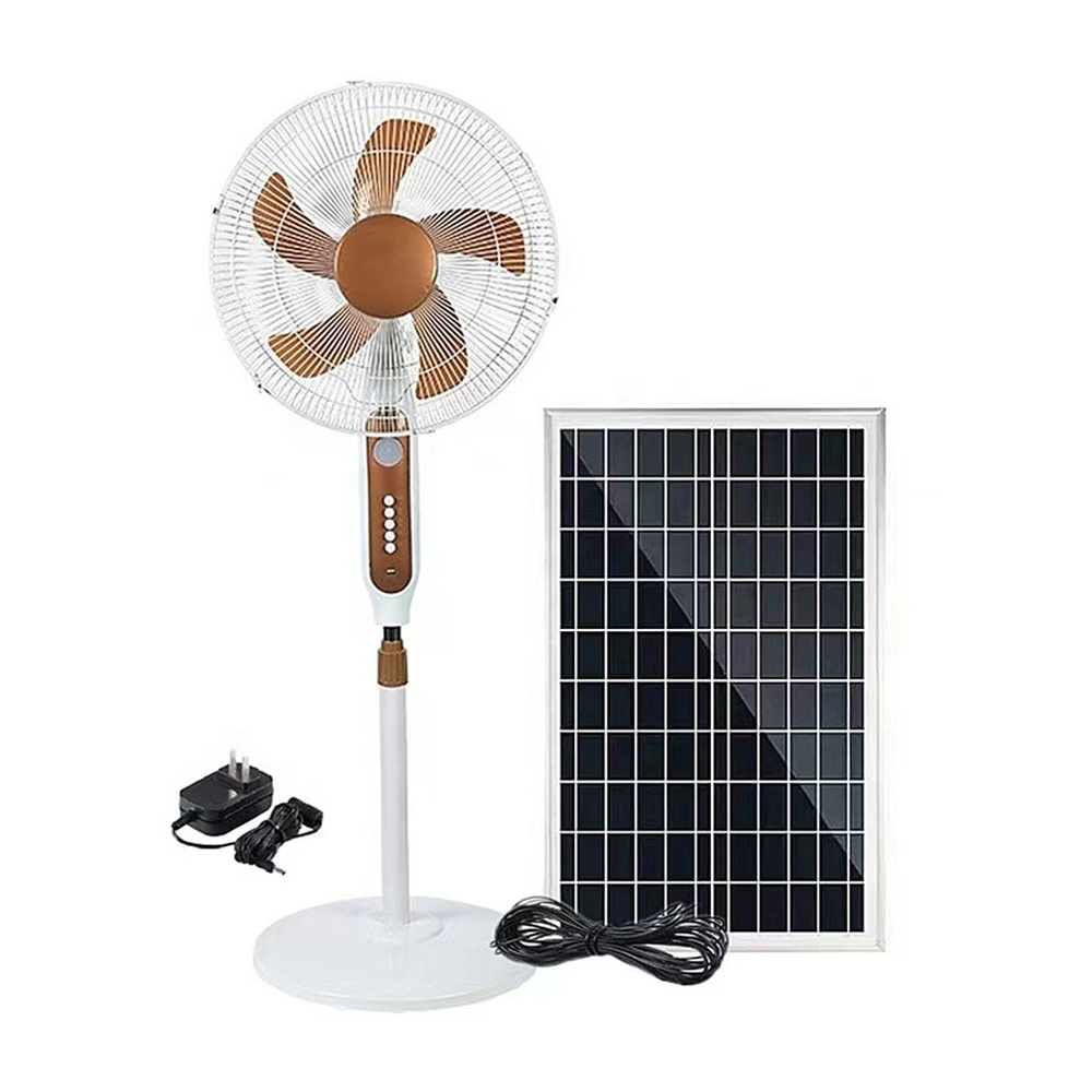 Home 16 Inch 12V DC Solar Powered Rechargeable Electric Pedestal solar fans for home With Solar Panel Battery