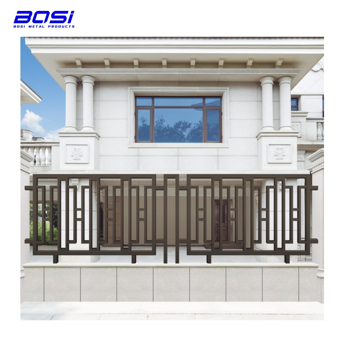 Garden Metal Customized Villa Deck Railing Aluminum Fence For Balcony Handrail Design