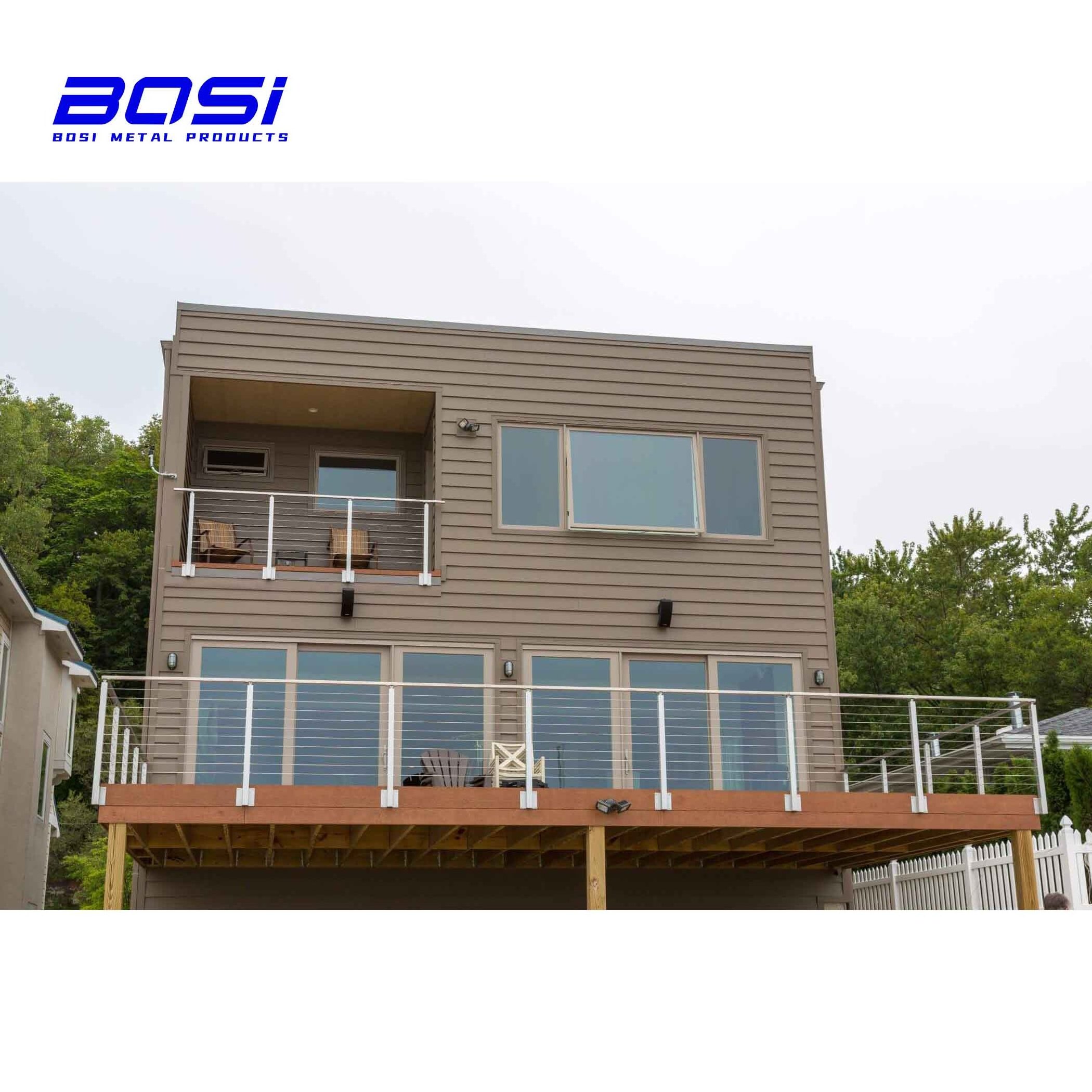 Adjustable Stainless Steel Cable Balustrade System Exterior Interior Deck Wire Rope Railing