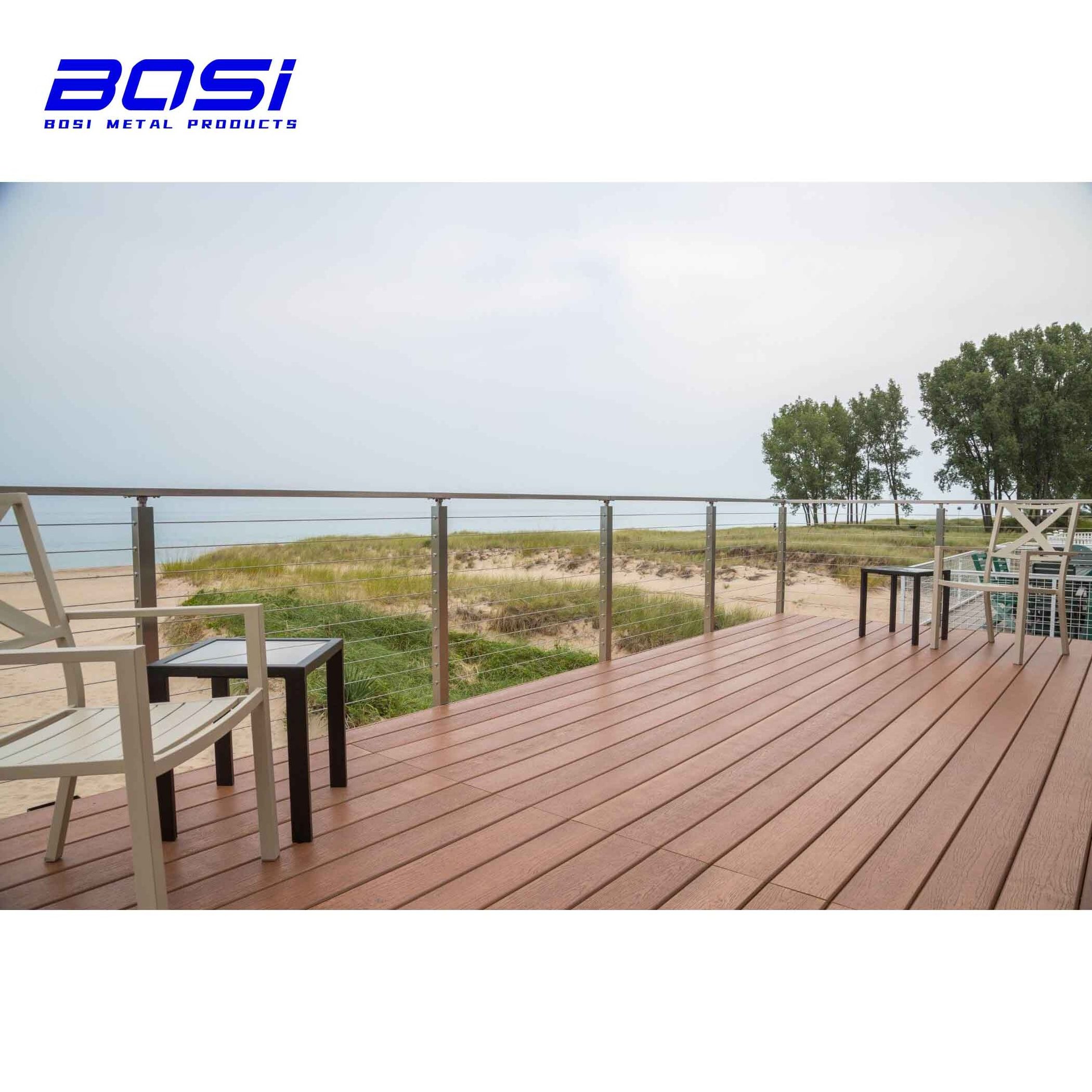 Adjustable Stainless Steel Cable Balustrade System Exterior Interior Deck Wire Rope Railing